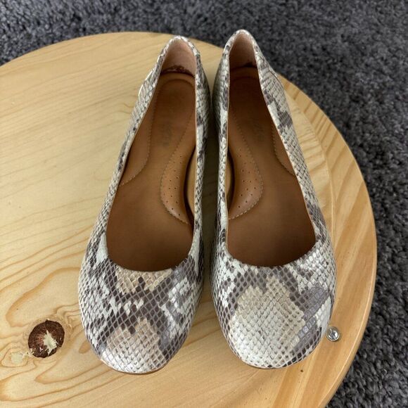 Born Adour Ballet Flats Womens 7 Leather Snakeskin Print Casual Comfort Shoes - Picture 6 of 11